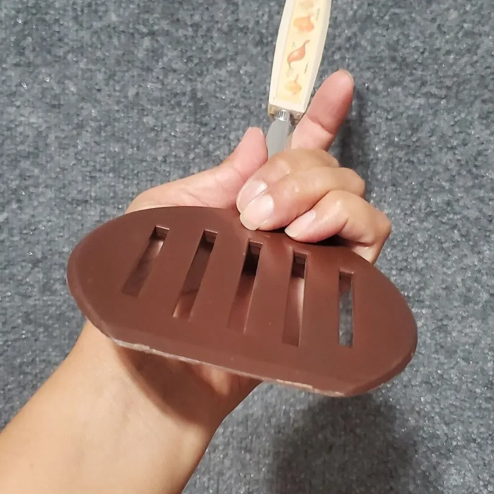 Vintage Ekco Spatula Brown And Tan Slotted Vegetable Logo Kitchen Utensil USA
